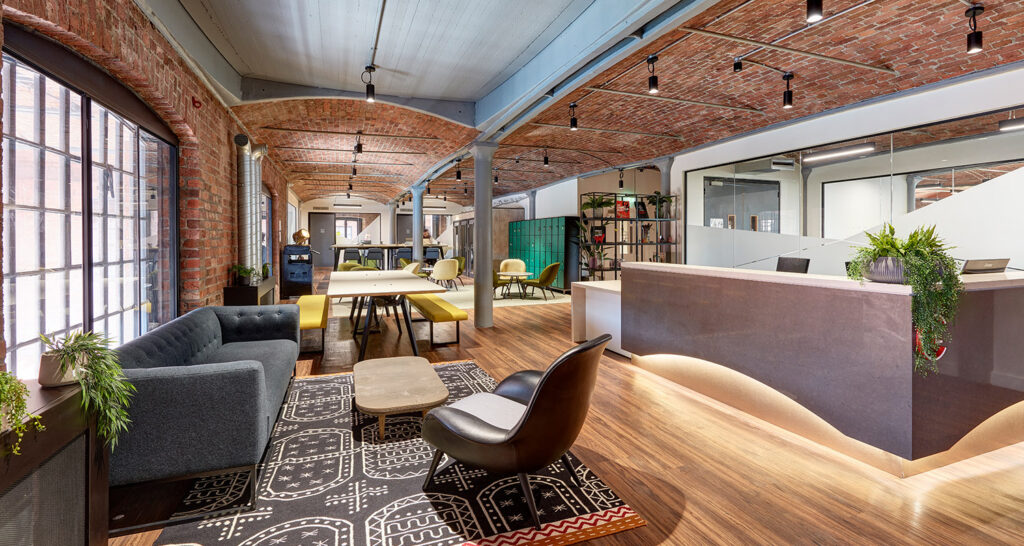 Acadia Group marketing agency first floor reception area at the Royal Albert Dock in Liverpool