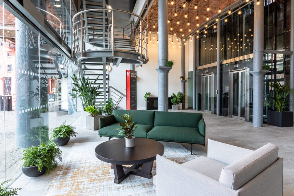 Acadia Group marketing agency ground floor reception area at the Royal Albert Dock in Liverpool